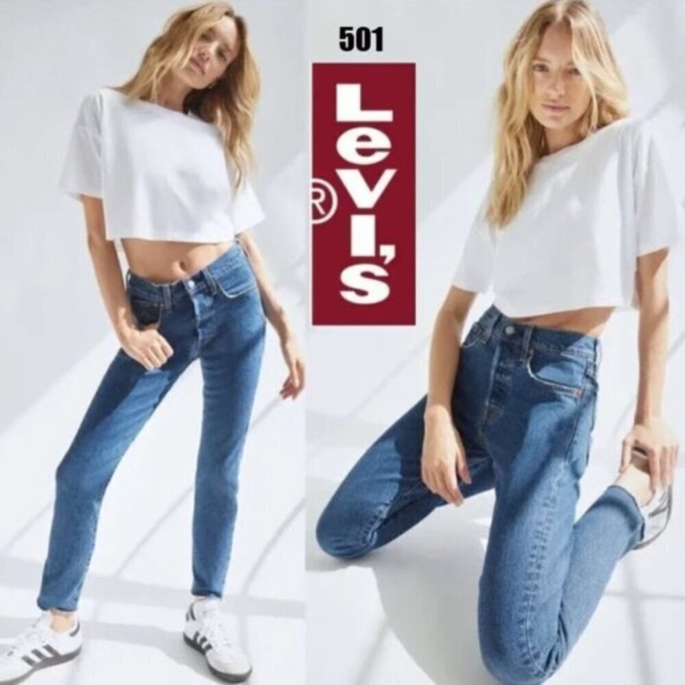 Levi's 501 Blue High Rise Skinny JEANS​​​